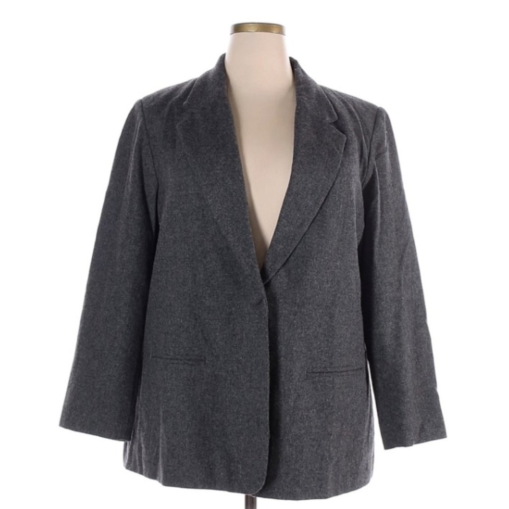 Mark Reed Wool Blazer Gray Lightweight Size 22W